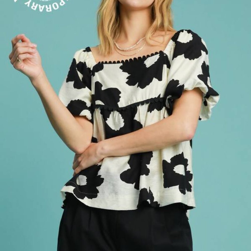 Flower Print BabyDoll Top